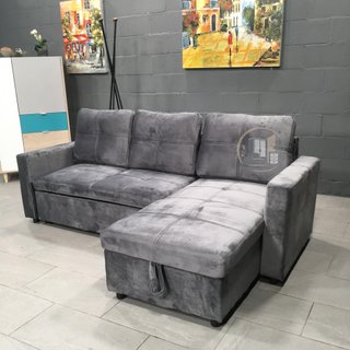 Sofá-cama chaise longue con arcón