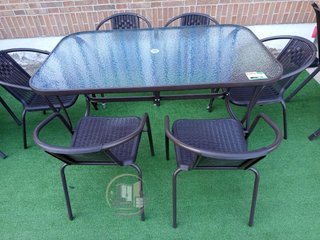 MESA DE CRISTAL TEMPLADO + 6 Sillas