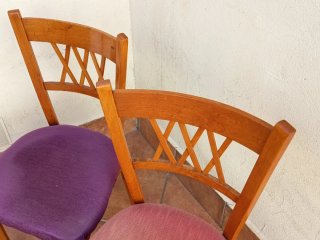2 Sillas Vintage Años 60 Madera Tapizado