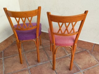 2 Sillas Vintage Años 60 Madera Tapizado