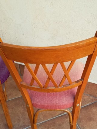 2 Sillas Vintage Años 60 Madera Tapizado