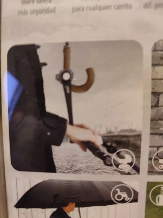 Sujeta paraguas para silla de ruedas