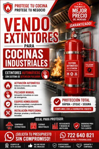 Extintores Automáticos para Cocinas Industriales