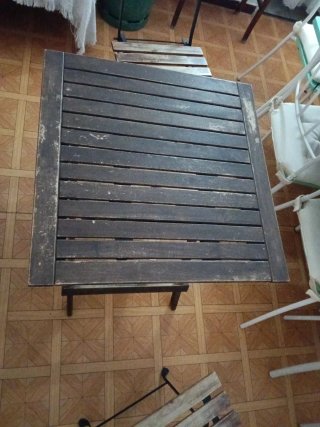 Conjunto mesa y sillas de madera teka y sillas