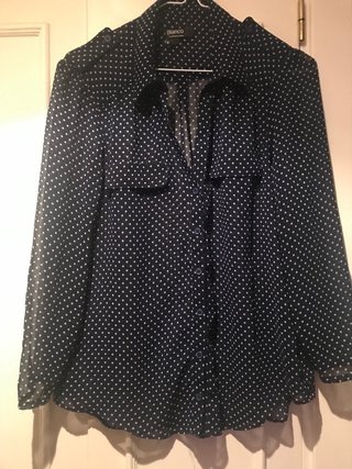 Blusa Blanco lunares azul marino Talla S