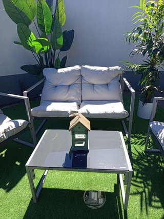 ¡CHOLLO TERRAZA! Conjunto (Sofá + Mesa + 2 Sillas)