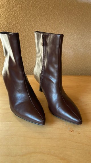 Botines café tacón elegante muy invernales