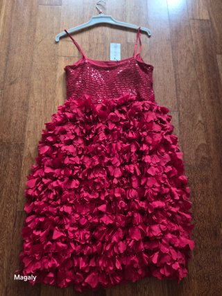 Vestido Felipe Varela Rojo con Flores