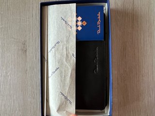 Cartera de piel negra Renato Balestra