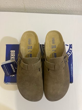 Birkenstock Boston Taupe Suede