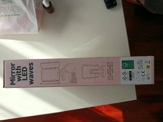 Espejo de tocador LED ondas rosa