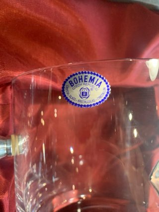 Set 6 Vasos y Cubitera Bohemia Plata 925