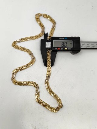 ORO NUEVO 18KT Cadena Infinito bicolor 8mm 65cm