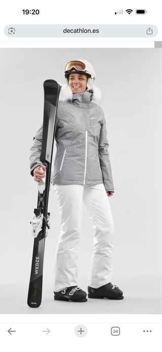 Pantalón esquí Wedze 180 Mujer T36 Blanco Nuevo