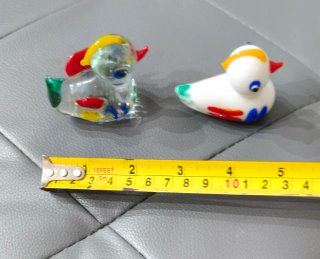 Coppia di piccole Anatre in vetro di Murano