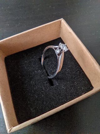 Anillo Oro Blanco Diamante Compromiso
