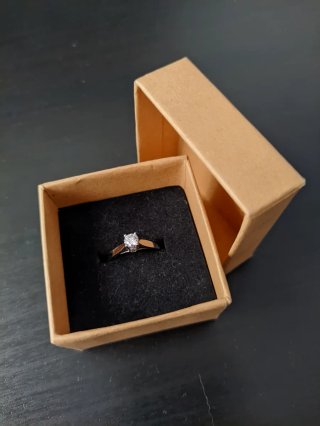 Anillo Oro Blanco Diamante Compromiso
