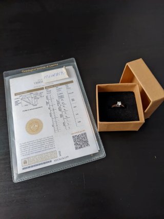 Anillo Oro Blanco Diamante Compromiso