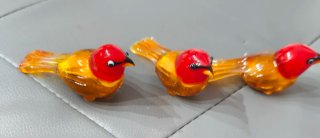 Tre statuine di Uccellini in vetro di Murano