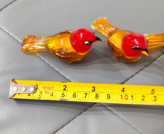 Tre statuine di Uccellini in vetro di Murano