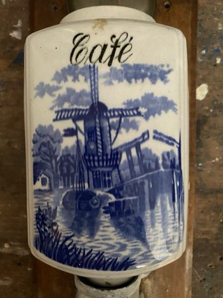 Antiguo molino de Café Mural Cerámica/Metal/Madera