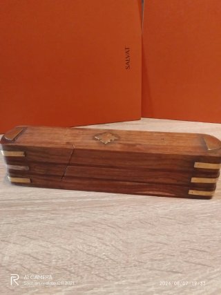 Estuche de lápices madera antiguo
