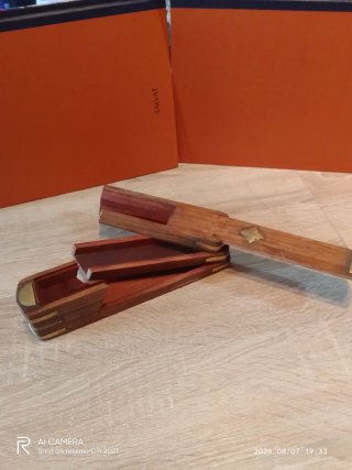 Estuche de lápices madera antiguo