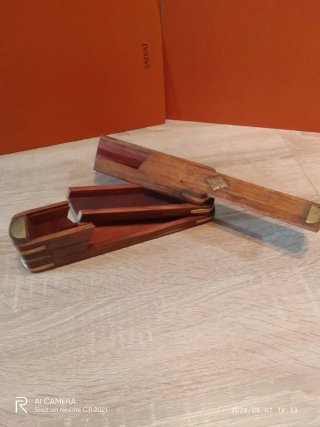 Estuche de lápices madera antiguo