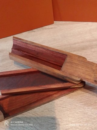 Estuche de lápices madera antiguo