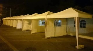 Carpa cenador 3x3 beige y marrón