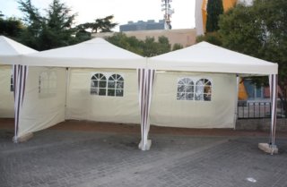 Carpa cenador 3x3 beige y marrón