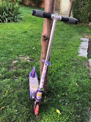 Patinete plegable morado infantil