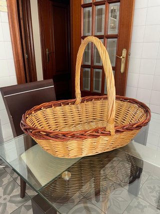 Canasto Mimbre Grande 58x37cm Nuevo