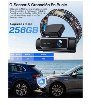 WOLFANG Dashcam 4K 610° 4 Canales WiFi 5.8GHz