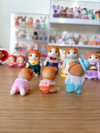 Familia Sylvanian Gatos Naranja