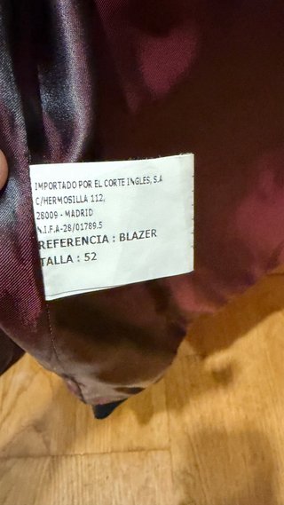 Americana/Blazer de piel negra Easy Wear talla 52