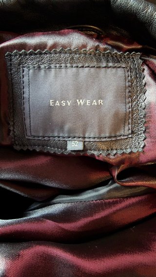 Americana/Blazer de piel negra Easy Wear talla 52