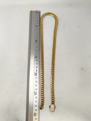 ORO NUEVO 18KT Cadena Cubana 8mm 60cm largo