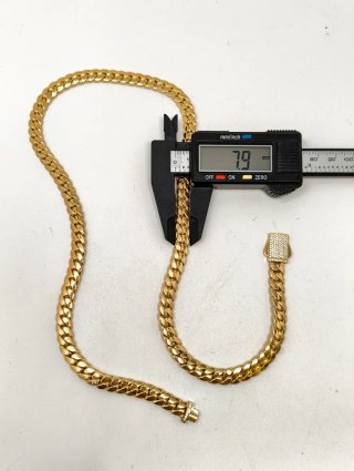 ORO NUEVO 18KT Cadena Cubana 8mm 60cm largo