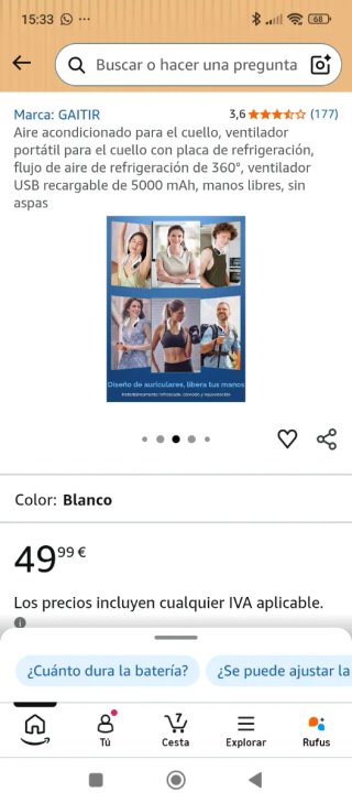 Ventilatore GAITIR ricaricabile da collo