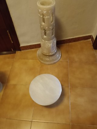 Columna Lámpara Alabastro Vintage