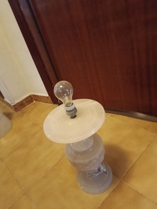Columna Lámpara Alabastro Vintage