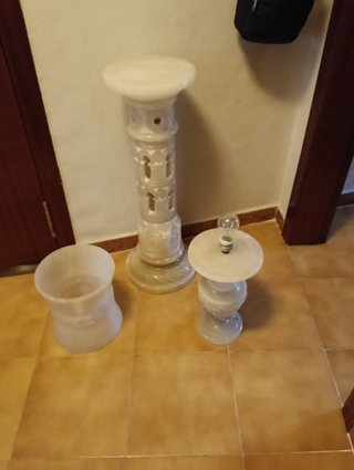 Columna Lámpara Alabastro Vintage