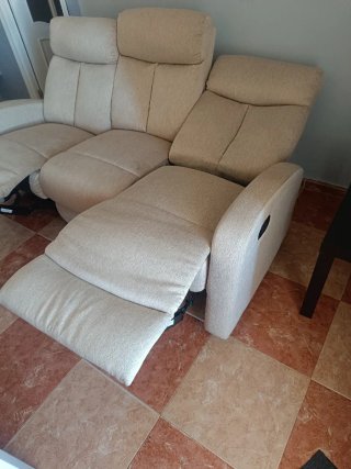 Sofá reclinable 3 plazas beige
