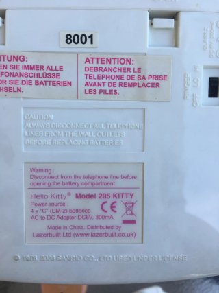 Teléfono Hello Kitty con base y cargador