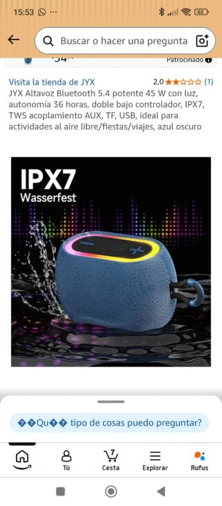 Altavoz Bluetooth JYX potente azul