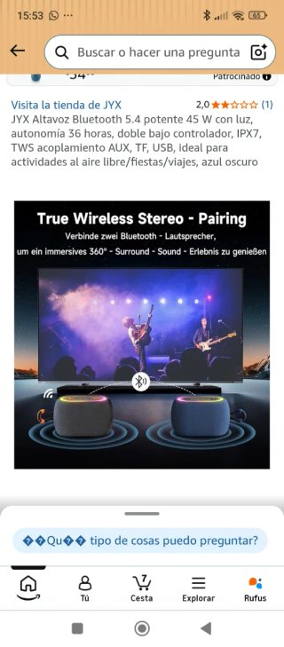 Altavoz Bluetooth JYX potente azul