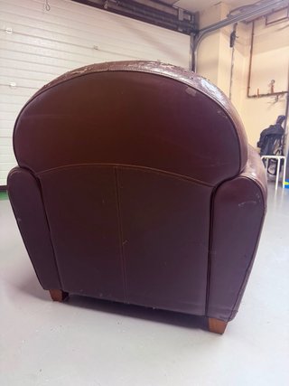 Sillón club Art Decó marrón para restaurar