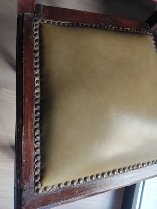 Silla vintage madera y cuero