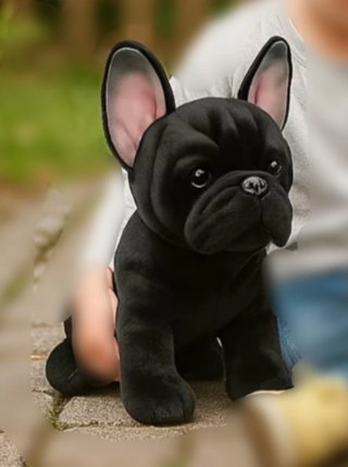 Peluche Bulldog Francés realista Color Negro NUEVO
